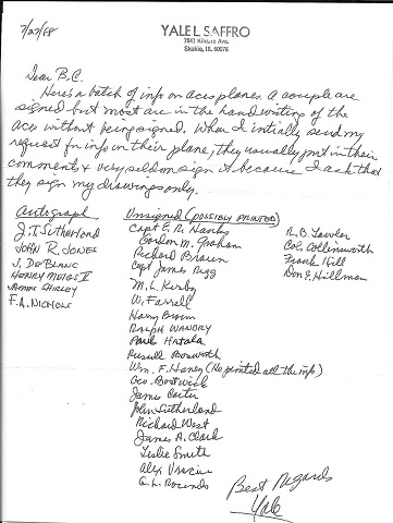 Image for 1980s ORIGINAL GROUP OF MANUSCRIPT NOTES AND HAND MADE DRAWINGS BY 29 WORLD WAR II AIR FORCE ACES FROM BOTH THE EUROPEAN THEATER AND THE PACIFIC