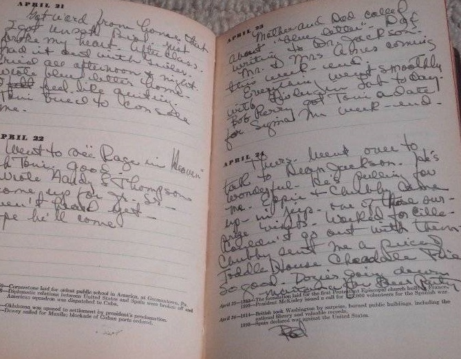 Image for 1947 ORIGINAL MANUSCRIPT DIARY HANDWRITTEN BY A LIVELY, CHARMING NORTH CAROLINA WOMEN'S COLLEGE SENIOR WHO HAS A WHIRLWIND SOCIAL LIFE