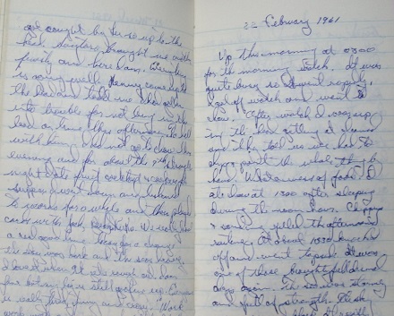 Image for 1961 ORIGINAL SUPER 'BELOW DECKS' MANUSCRIPT DIARY HANDWRITTEN BY A RADIO OPERATOR ABOARD THE STORIED USS SHANGRI LA ON ITS SHAKEDOWN CRUISE PRIOR TO SERVICE IN VIETNAM