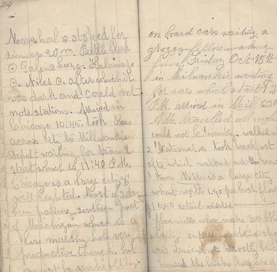 Image for 1862 - 1871 ORIGINAL MANUSCRIPT TRAVEL DIARY OF A NEAR EPIC JOURNEY TO FIND WORK FROM MAINE TO MINNESOTA BY STEAMSHIP, STAGECOACH, TRAIN AND HIS OWN TWO FEET