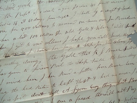 Image for 1843 ORIGINAL MANUSCRIPT LETTER HANDWRITTEN BY A GOLD AND SILVER DEALER FROM RHODE ISLAND TRYING TO MAKE SALES IN MOBILE TO NO AVAIL