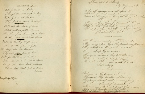 Image for 1851 - 1858 ORIGINAL, SOMBER MANUSCRIPT BOOK OF SENTIMENTS AND MEMORIES HANDWRITTEN BY FRIENDS AND FAMILY FROM BEAUFORT TO SAVANNAH TO OCALA