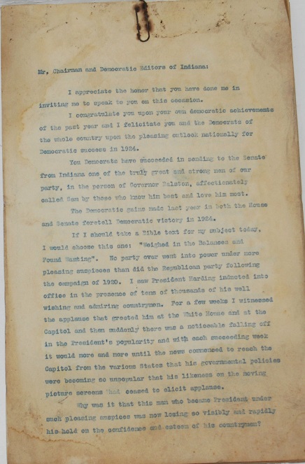 Image for 1924 ORIGINAL SPEECH TO THE DEMOCRATIC PARTY BY ONE OF ALABAMA'S NOTED LEGISLATORS AND NOTORIOUS SEGREGATIONIST