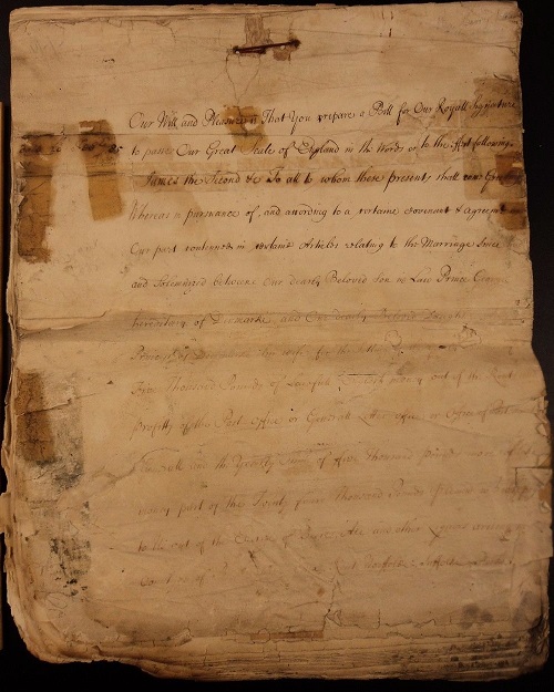 Image for 1685 ORIGINAL ANCIENT ENGLISH ROYAL WARRANT HANDWRITTEN A MERE FOUR DAYS AFTER THE DEATH OF CHARLES II AND IN THE NAME OF THE NEW KING JAMES II GIFTS AND LARGESSE ARE SHOWERED ON HIS FAMILY AND RETAINERS