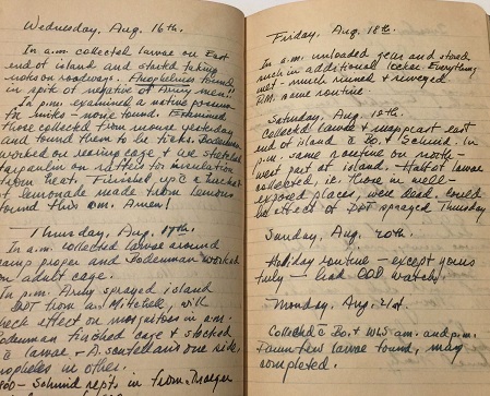 Image for 1944 ORIGINAL MANUSCRIPT LOG AND DIARY OF AN AMERICAN ARMY LIEUTENANT FOCUSED ON WINNING ONE OF AMERICA'S GREATEST CHALLENGES IN THE SOUTH PACIFIC FIGHTING AN ENEMY MORE NUMEROUS THAN THE JAPANESE