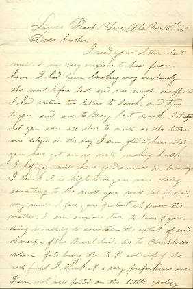 Image for 1858 - 1876 ORIGINAL GROUP OF 17 MANUSCRIPT LETTERS HANDWRITTEN BY A NORTH CAROLINA MAN NOW LIVING IN ALABAMA DETAILING TO HIS SISTERS AND BROTHER ALL ABOUT HIS LIFE IN THE DEEP SOUTH BEFORE, DURING AND AFTER THE CIVIL WAR