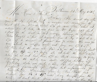 Image for 1848 + 1849 ORIGINAL PAIR [2] MANUSCRIPT LETTERS HANDWRITTEN BY A BALTIMORE MAN WHO HAS A GRASP OF BOTH THE LOCAL AND INTERNATIONAL POLITICS OF THE DAY