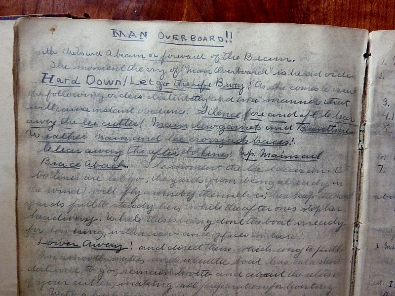 Image for 1901 - 1902 ORIGINAL, SUPERB GROUP OF FOUR [4] FOLIO MANUSCRIPT BOOKS DETAILING THE EDUCATION AND EXPERIENCES ON THE TRIP OF A LIFETIME FOR A NEW CADET ON THE UNITED STATES TRAINING SHIP ENTERPRISE