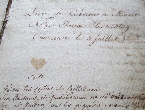 Image for 1805 ORIGINAL MANUSCRIPT COOKBOOK AND ANCIENT TREASURE OF EUROPEAN CULINARIA