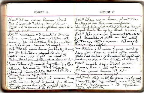 Image for 1932 - 1936 ORIGINAL MANUSCRIPT 5-YEAR DIARY HANDWRITTEN BY A WEST COAST NAVY WIFE DUTIFULLY AND DELIGHTFULLY FOLLOWING HER HUSBAND FROM SAN DIEGO CALIFORNIA TO BREMERTON WASHINGTON AND BACK