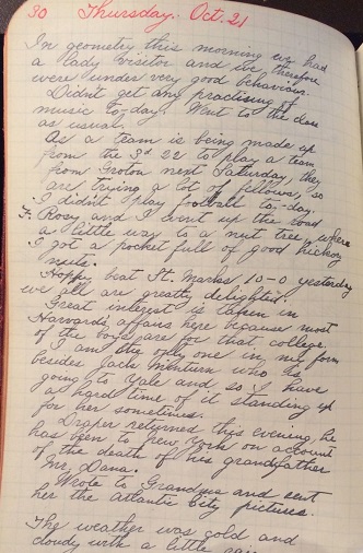 Image for 1897 ORIGINAL MANUSCRIPT DIARY OF A GROTON SCHOOL STUDENT AND BEST PAL OF FRANKLIN DELANO ROOSEVELT WHO KINDLY GIVES HIS PAL AND GOLF BUDDY A COUPLE OF STROKES AS A HANDICAP