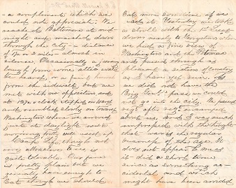 Image for 1861 ORIGINAL MANUSCRIPT LETTER HANDWRITTEN BY A CONNECTICT VOLUNTEER SOLDIER IN WASHINGTON RELATING TO HIS UNCLE HIS OBSERVATIONS AND EXPERIENCES WHILE TRAVELING THROUGH BALTIMORE AND MARYLAND TO 'JEERS AND CHEERS' ON TO CAMP BUCKINGHAM