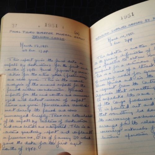 Image for 1940s - 1950s ORIGINAL MANUSCRIPT BOOK OF A GLOBAL MINING ENGINEER NO STRANGER TO THE BELGIAN CONGO OR THE MINES OF CHILE