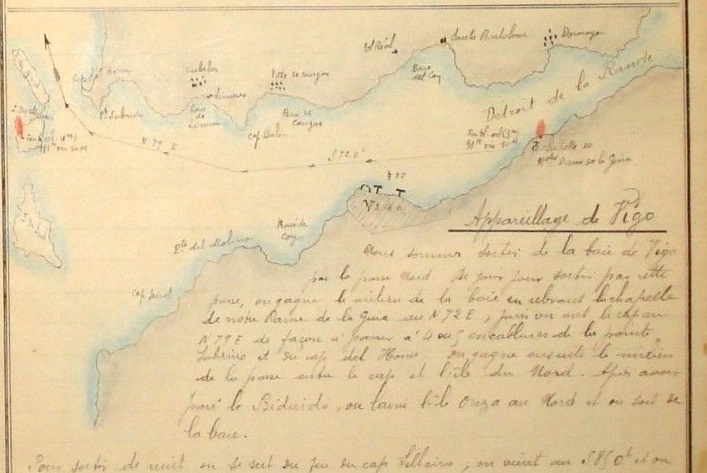 Image for 1905 ORIGINAL, SUPERB FRENCH NAVY FUTURE LEGION OF HONOUR WINNER MIDSHIPMAN'S LOGBOOK IN A CONFIDENT HAND AND BEAUTIFULLY EXECUTED WITH HAND DRAWN AND COLOURED MAPS