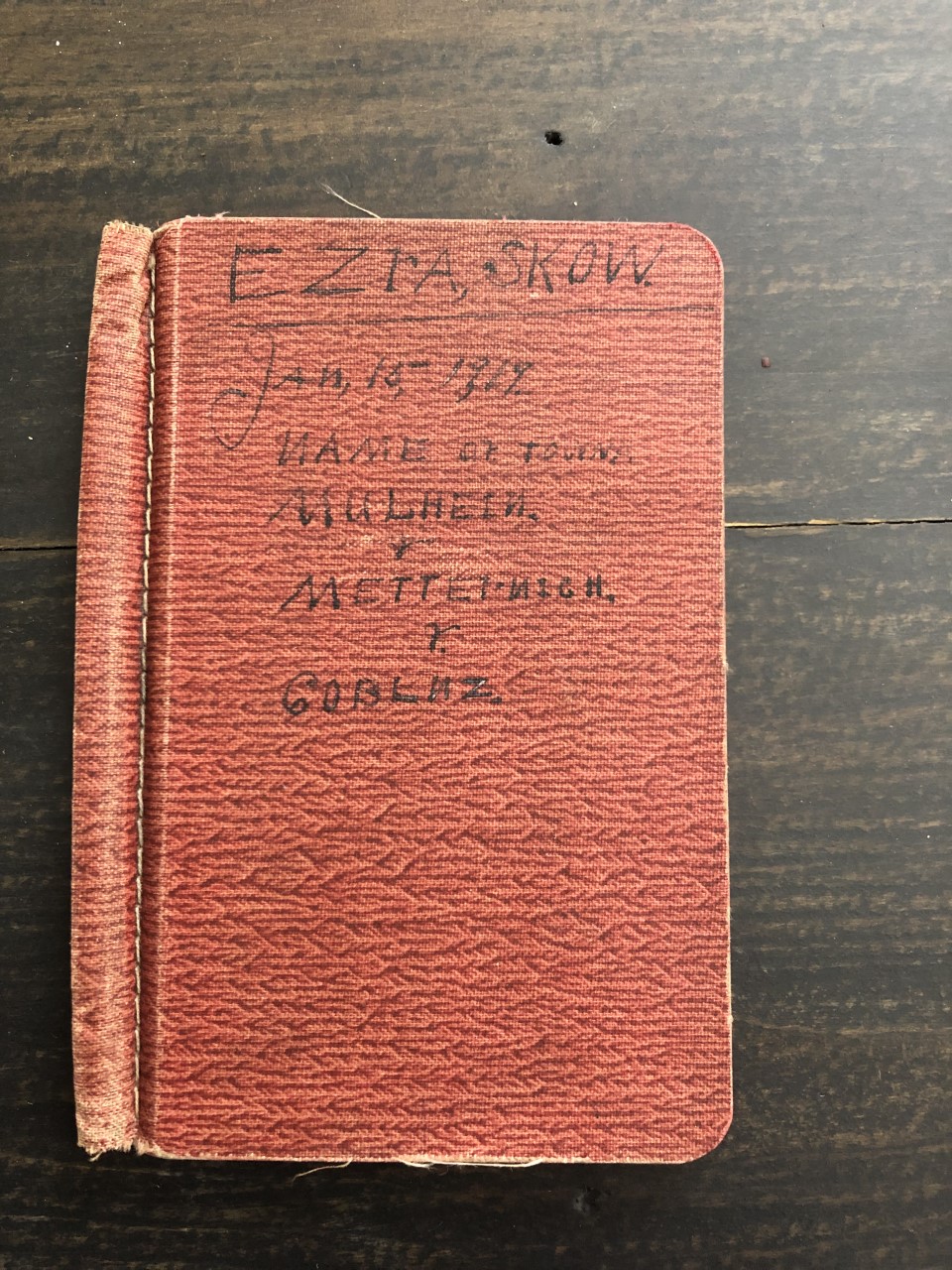 Image for 1919 Diary of American Soldier from the 56th Infantry, Ezra Skow, Stationed in Occupied Germany following WWI, Describing the Duties and Daily Life of a US Soldier